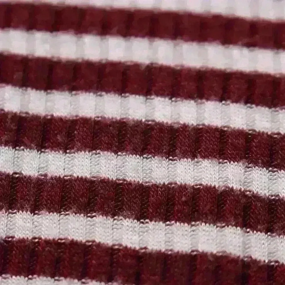 VINE & LOVE Retro Flare Bell Sleeves Turtleneck Ribbed Striped Top Women Large - Picture 8 of 8